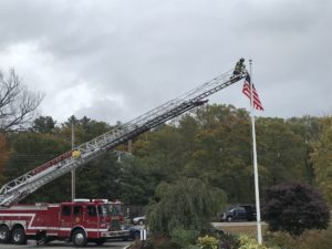 Fire truck outside school